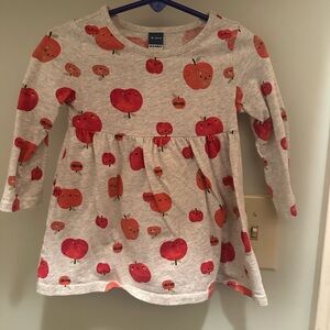 Old Navy Gray Dress with Red Apple Print